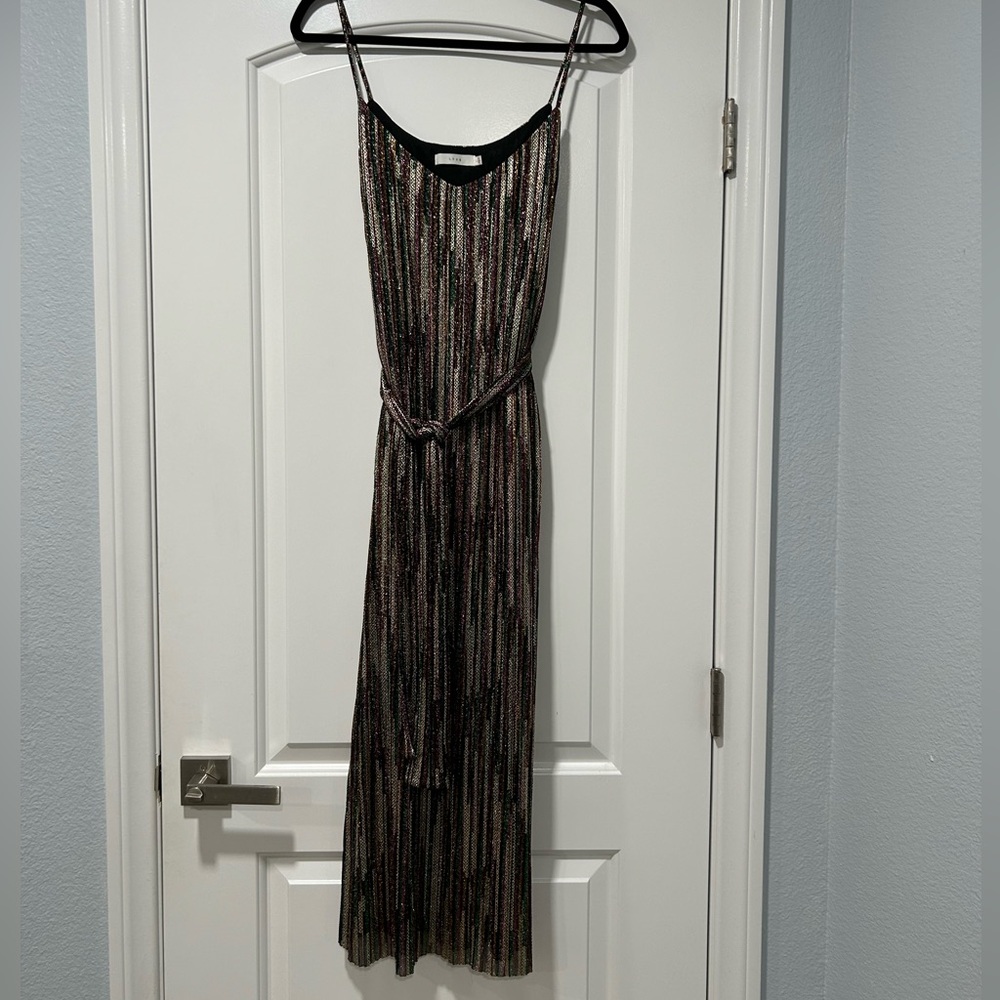 Lush metallic midi dress size Large